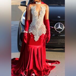Elegant Red Evening Gown